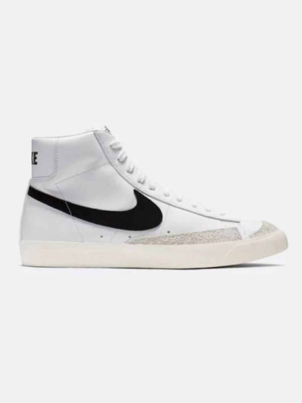 Nike White High-Top Sneakers with Black Swoosh
